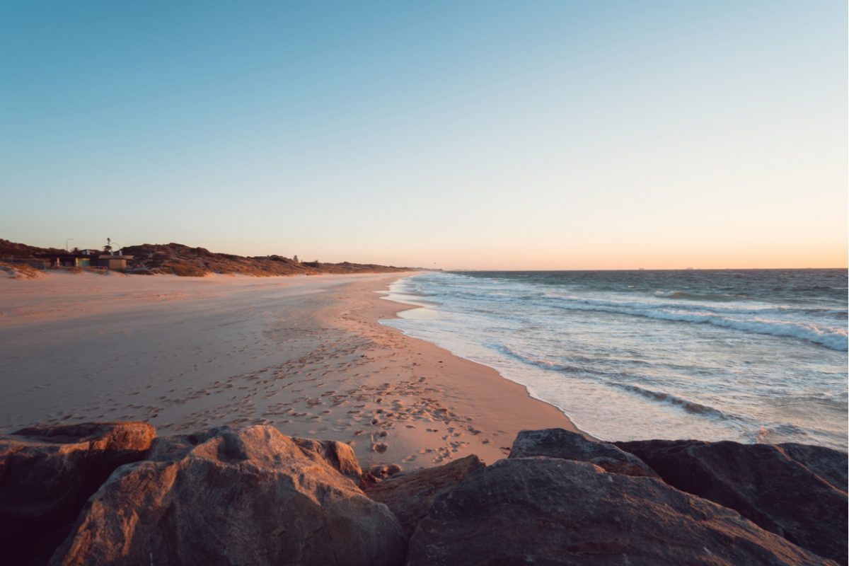 scenic Australian beach at sunset