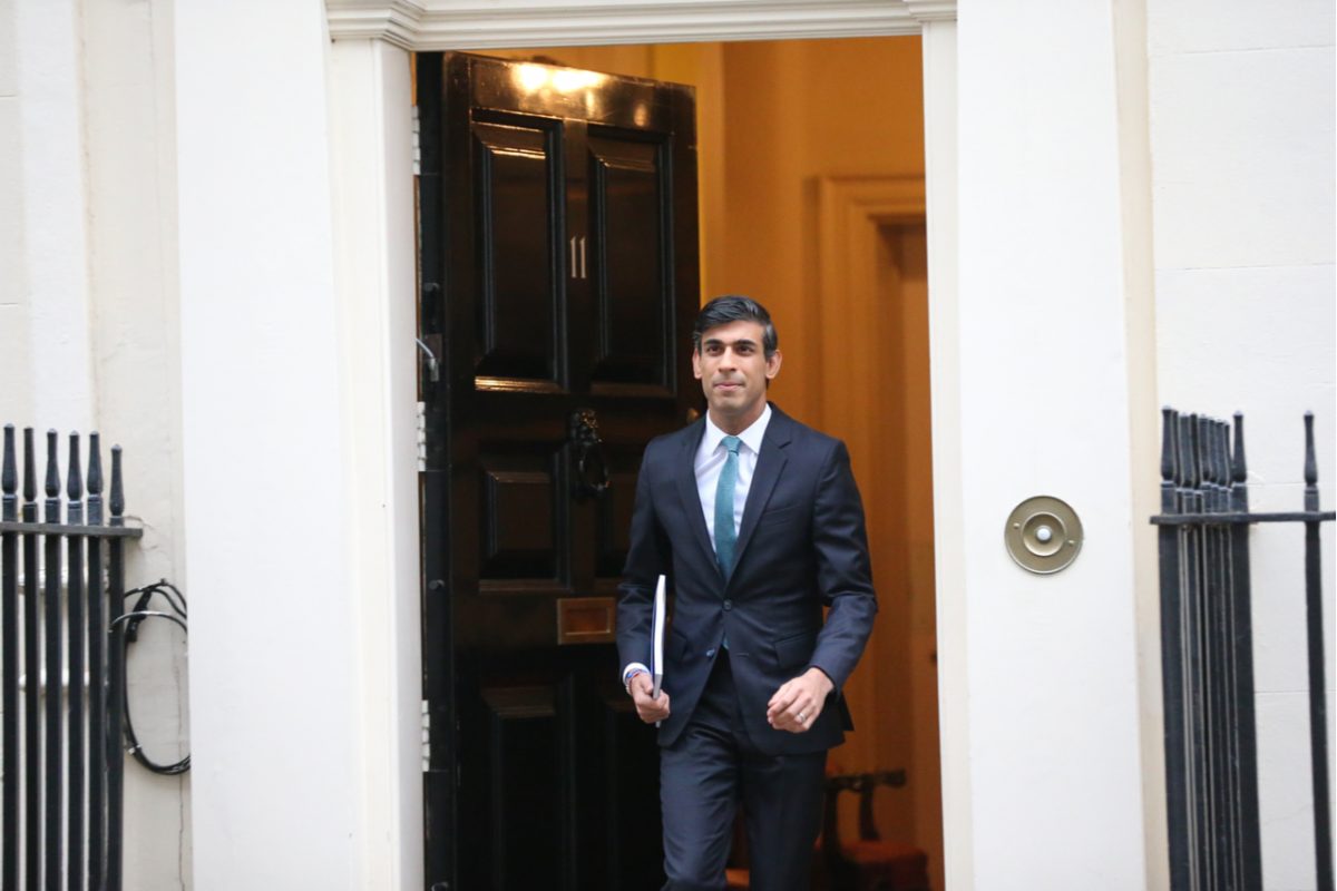 British chancellor, Rishi Sunak, leaving 11 Downing Street