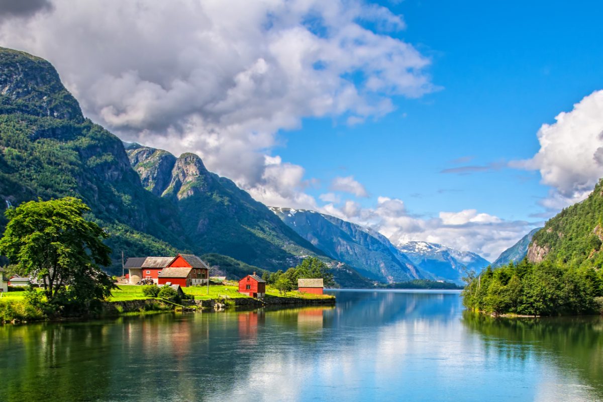 Fjord and mountains in Norway.