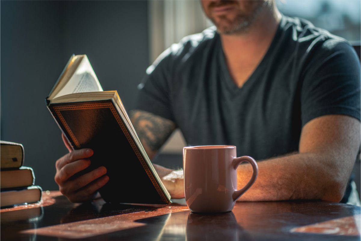 A man reading a book